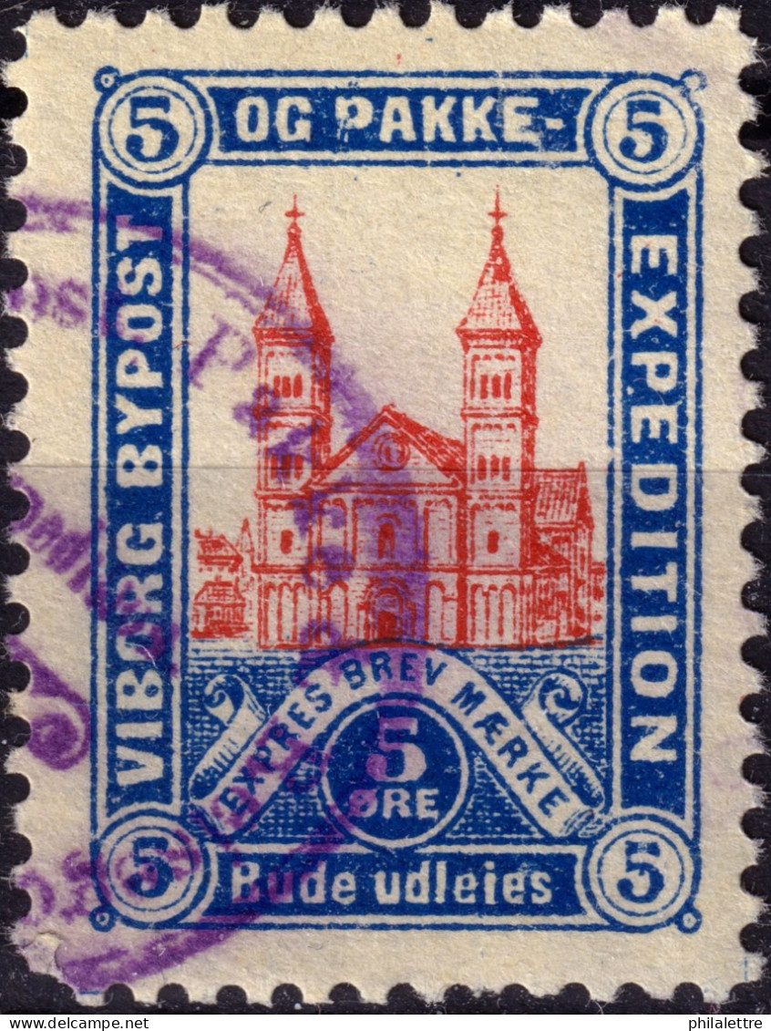 DANEMARK / DENMARK - 1887 - VIBORG K.Mathiassen Local Post 5 øre Red & Blue - VF Used -b - Local Post Stamps
