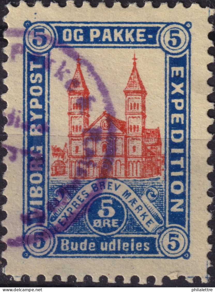 DANEMARK / DENMARK - 1887 - VIBORG K.Mathiassen Local Post 5 øre Red & Blue - VF Used -d - Local Post Stamps