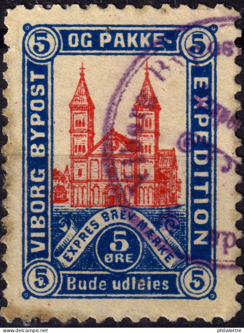 DANEMARK / DENMARK - 1887 - VIBORG K.Mathiassen Local Post 5 øre Red & Blue - VF Used -e - Local Post Stamps
