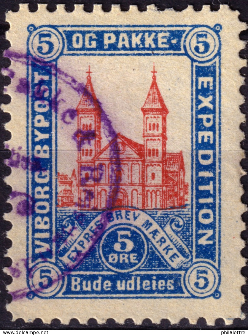 DANEMARK / DENMARK - 1887 - VIBORG K.Mathiassen Local Post 5 øre Red & Blue - VF Used -g - Local Post Stamps