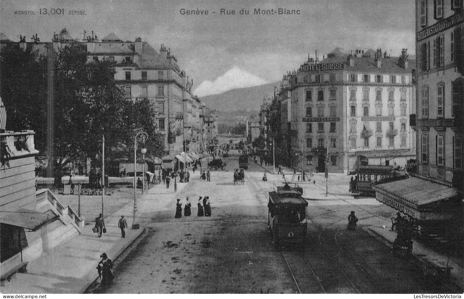 SUISSE - GENEVE - Rue Du Mont Blanc - Carte Postale Ancienne - Genève