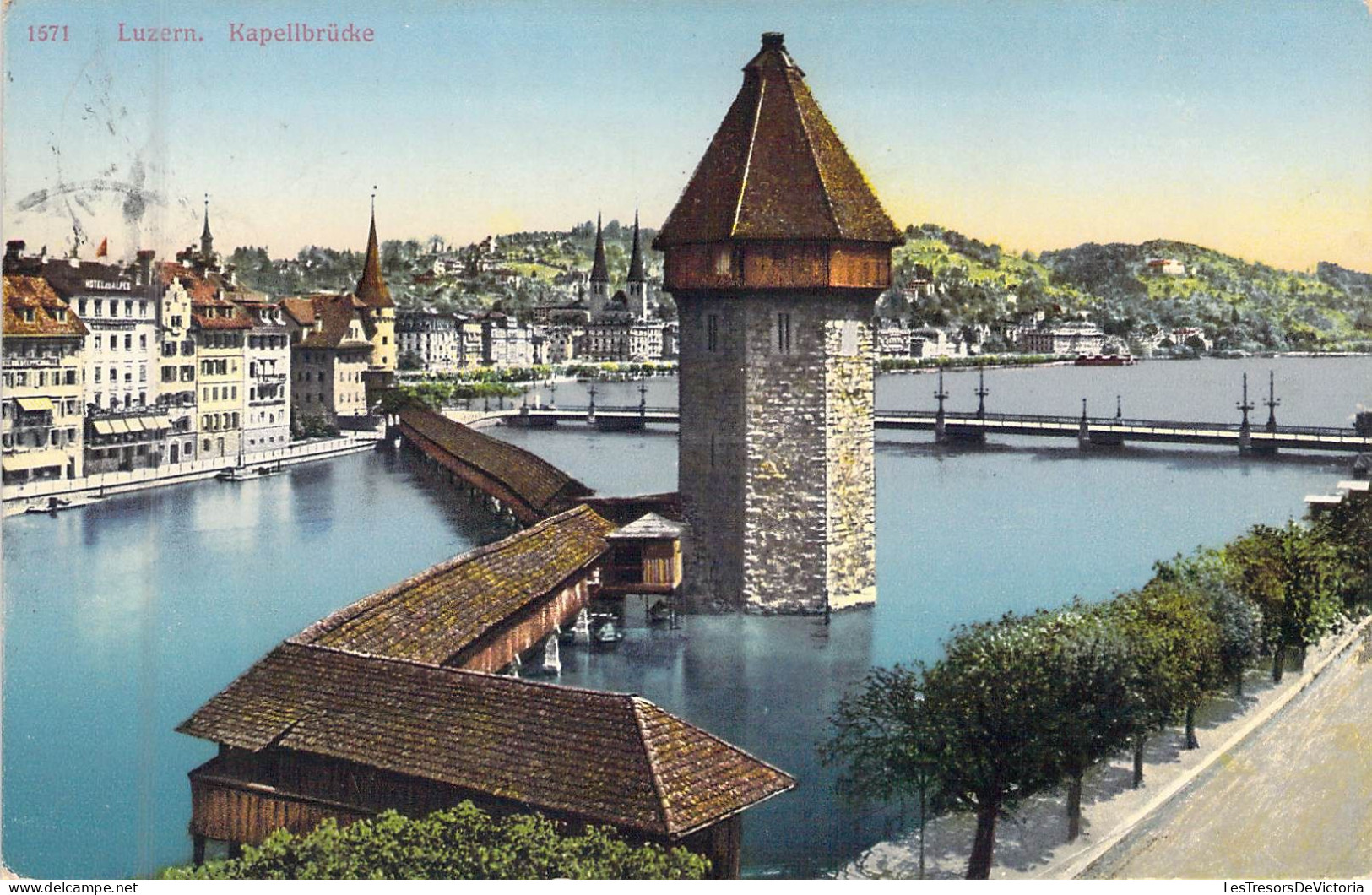 SUISSE - LUZERN - Kapelibrucke - Carte Postale Ancienne - Lucerne