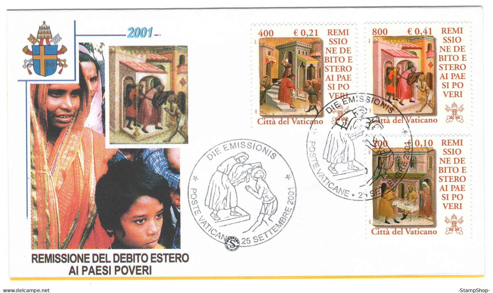 2001 Vatican - Remission Of Debts Of Poor Countries - FDC - BX2006 - Lettres & Documents