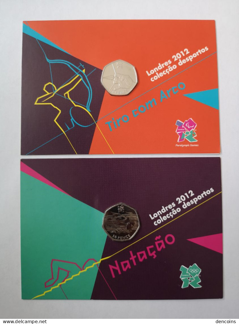 LONDON 2012 OLYMPIC GAMES - COMPLETE COLLECTION OF 29 COINS OF 50 PENCE - GRAN BRETAÑA GB - NEUF - NEW