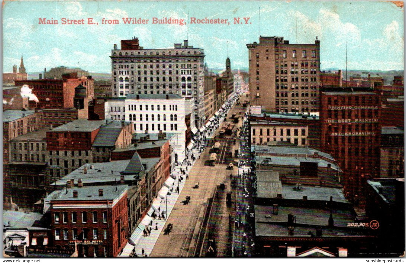 New York Rochester Main Street Looking East From Wilder Building 1907 - Rochester
