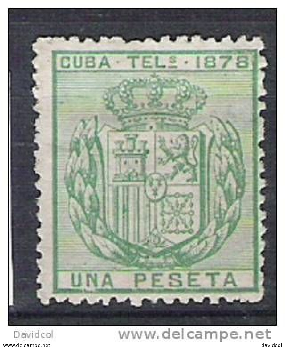 2597A - C U B A -1878 - TELEGRAPHS - EDIF#:43 - MINT - Telegraafzegels