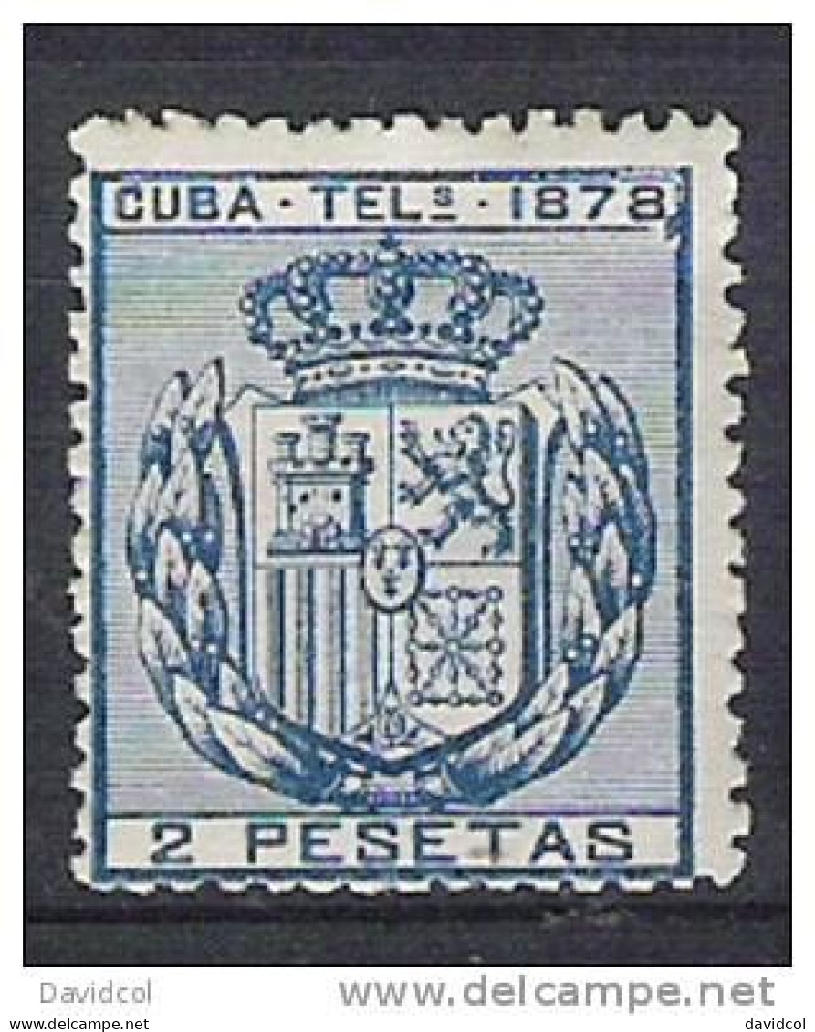 2597B - C U B A - 1878 - TELEGRAPHS - EDIF#: 44 - MINT - Telégrafo