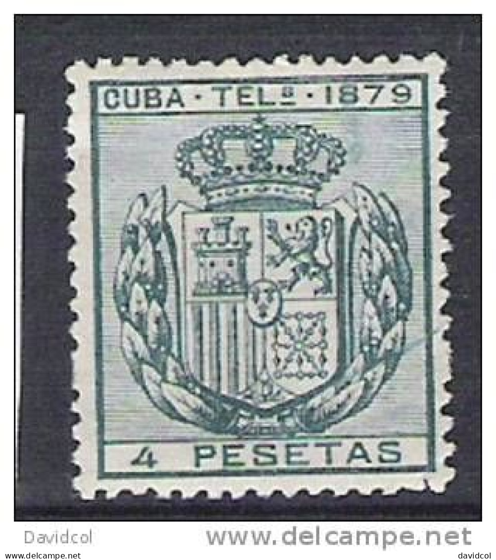 2598D - C U B A - 1879 - TELEGRAPHS - EDIF#: 48 - MINT - Telégrafo