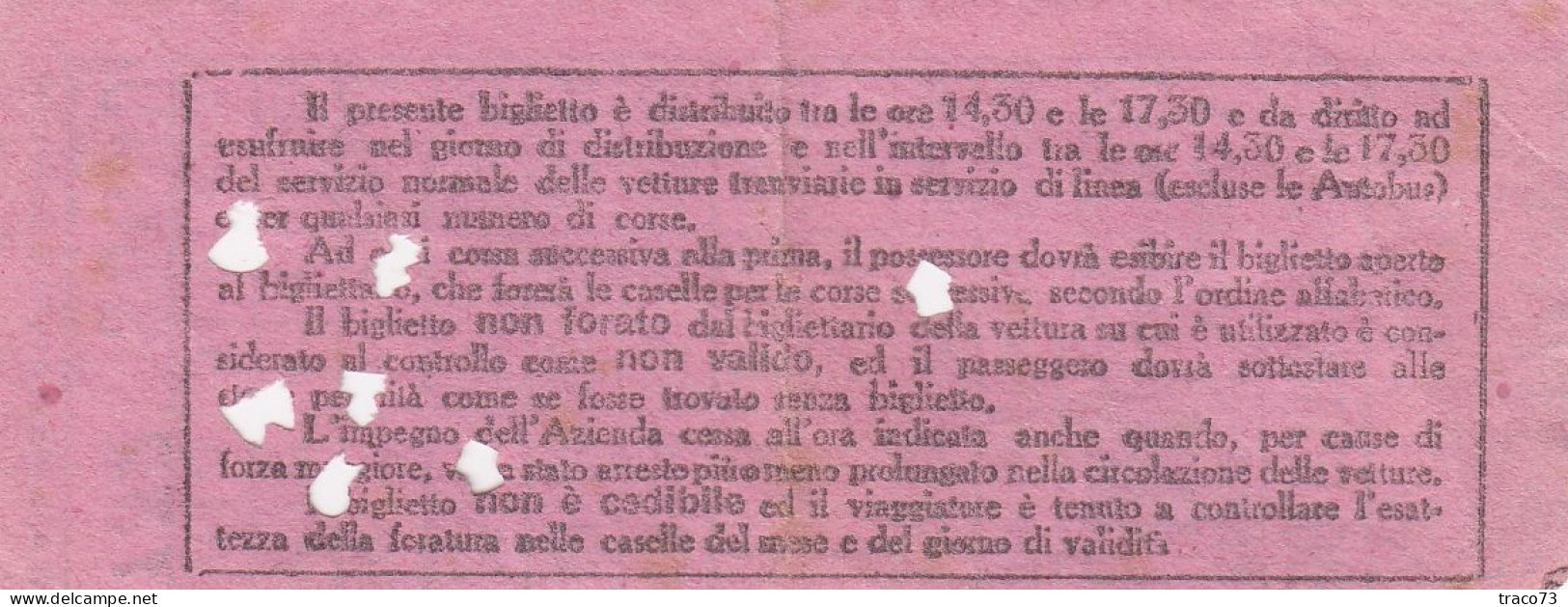 TORINO  /  Azienda Tranvie Municipali - Biglietto Multiplo Da Lire 1  _ Regno D'Italia - Europa