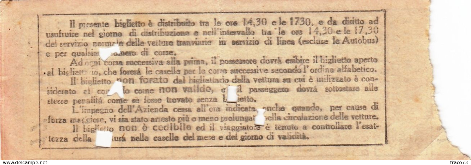 TORINO  /  Azienda Tranvie Municipali - Biglietto Multiplo Da Lire 1  _ Regno D'Italia - Europe