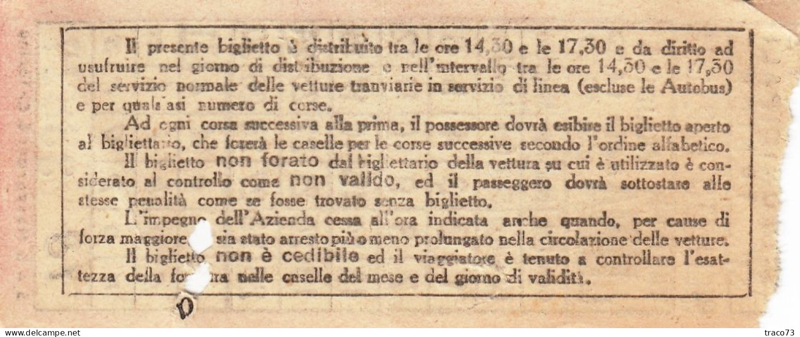 TORINO  /  Azienda Tranvie Municipali - Biglietto Multiplo Da Lire 1  _ Regno D'Italia - Europe