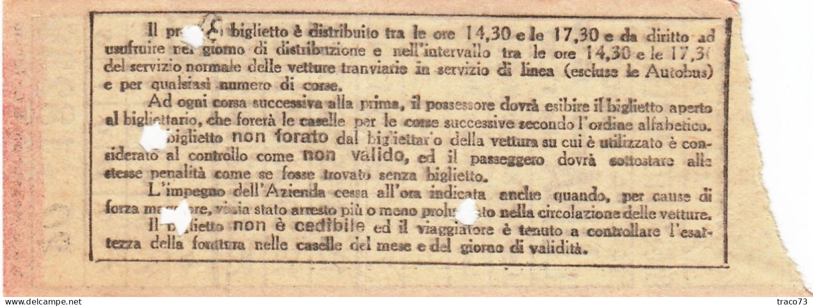 TORINO  /  Azienda Tranvie Municipali - Biglietto Multiplo Da Lire 1  _ Regno D'Italia - Europa