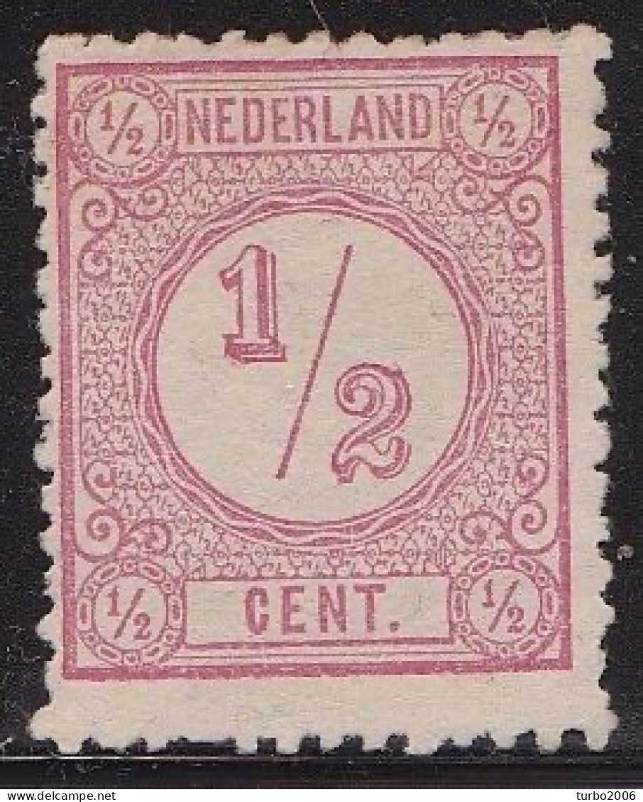 1876-1894 Cijfertype ½ Cent Roze Type II Kamtanding 12½ Kl. G. NVPH 30 E II Ongebruikt (*) - Ungebraucht