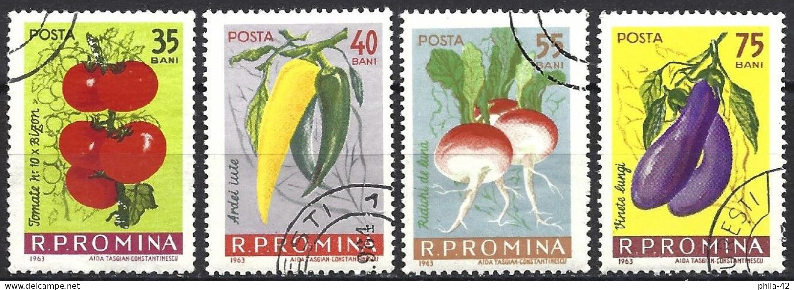 Romania 1963 - Mi 2131/34 - YT 1902/05 ( Vegetables ) - Groenten