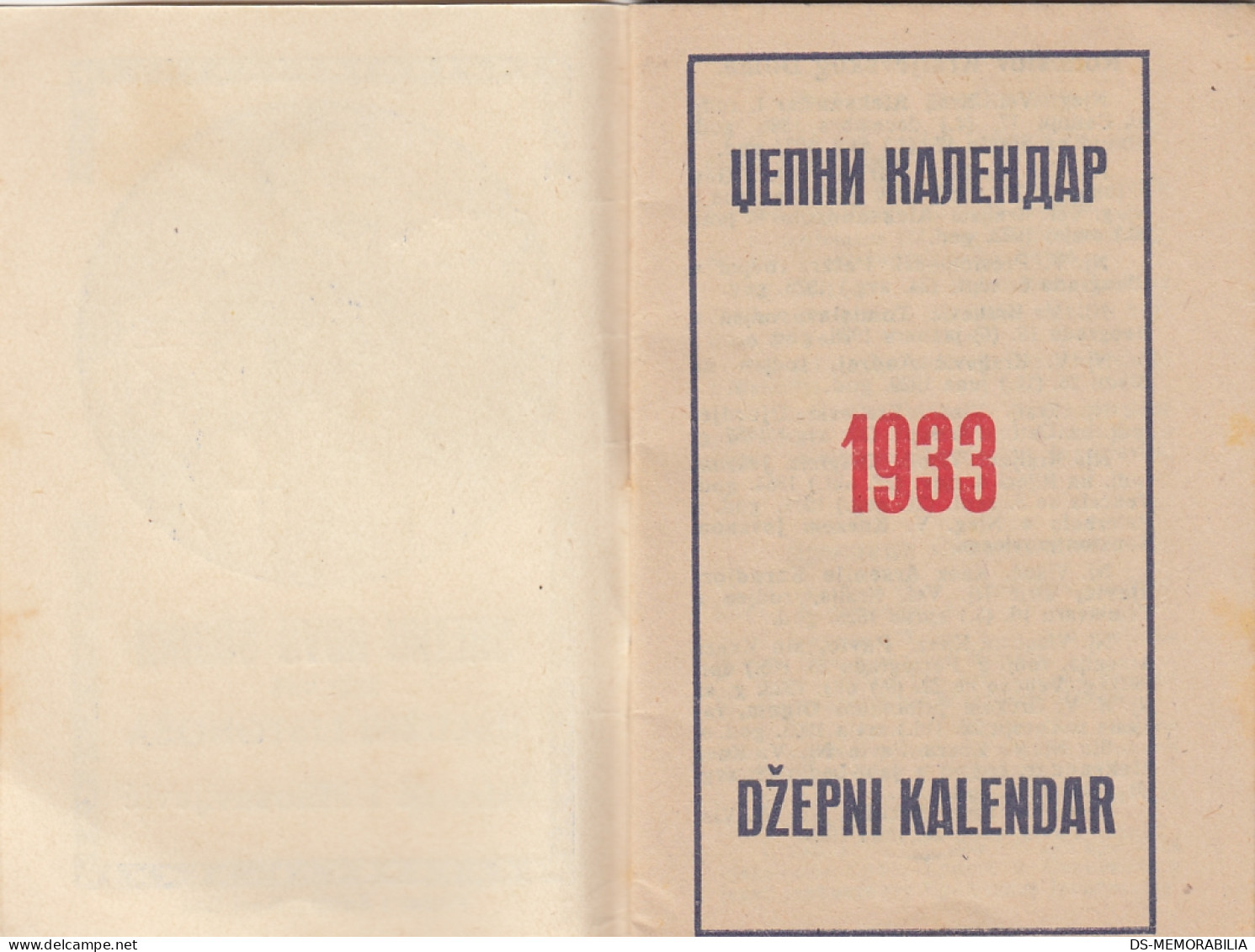 Catholic Orthodox Jewish Islamic Calendar Kingdom Of Yugoslavia 1933 Postman Mailman Facteur Briefträger - Petit Format : 1921-40