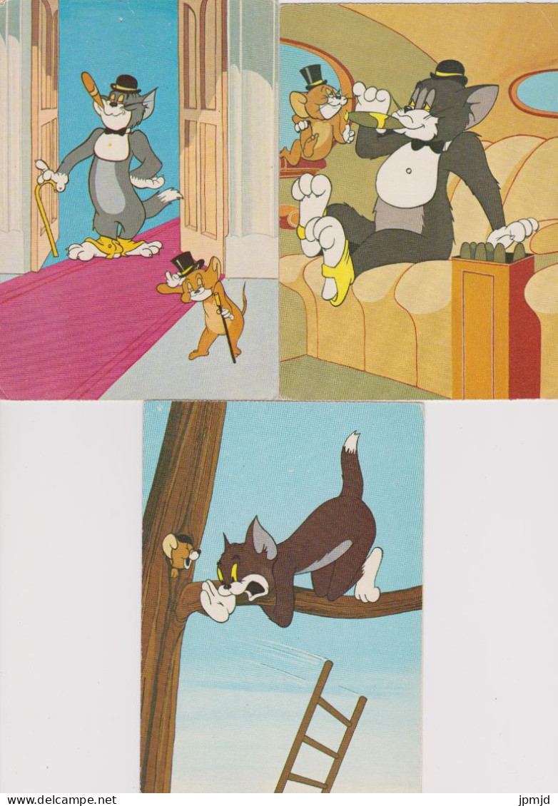 Tom Et Jerry - Lot De 7 Cp En Très Bon état - 1973 - METRO GOLDWIN MAYER - Scans Recto Verso - Bandes Dessinées