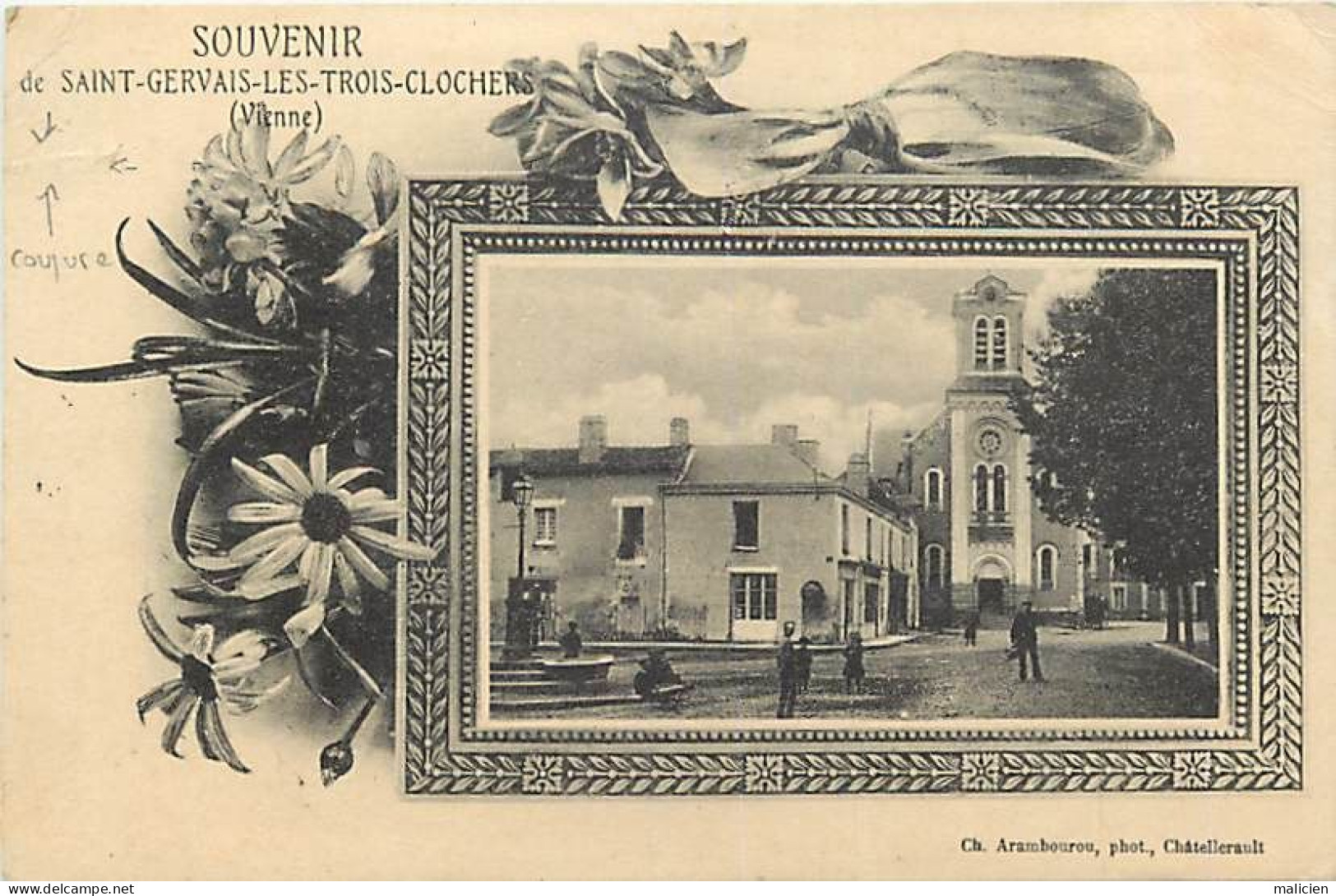 - Vienne -ref-A531- Saint Gervais Les Trois Clochers - St Gervais Les Trois Clochers - Souvenir De .. -voir Descriptio - Saint Gervais Les Trois Clochers