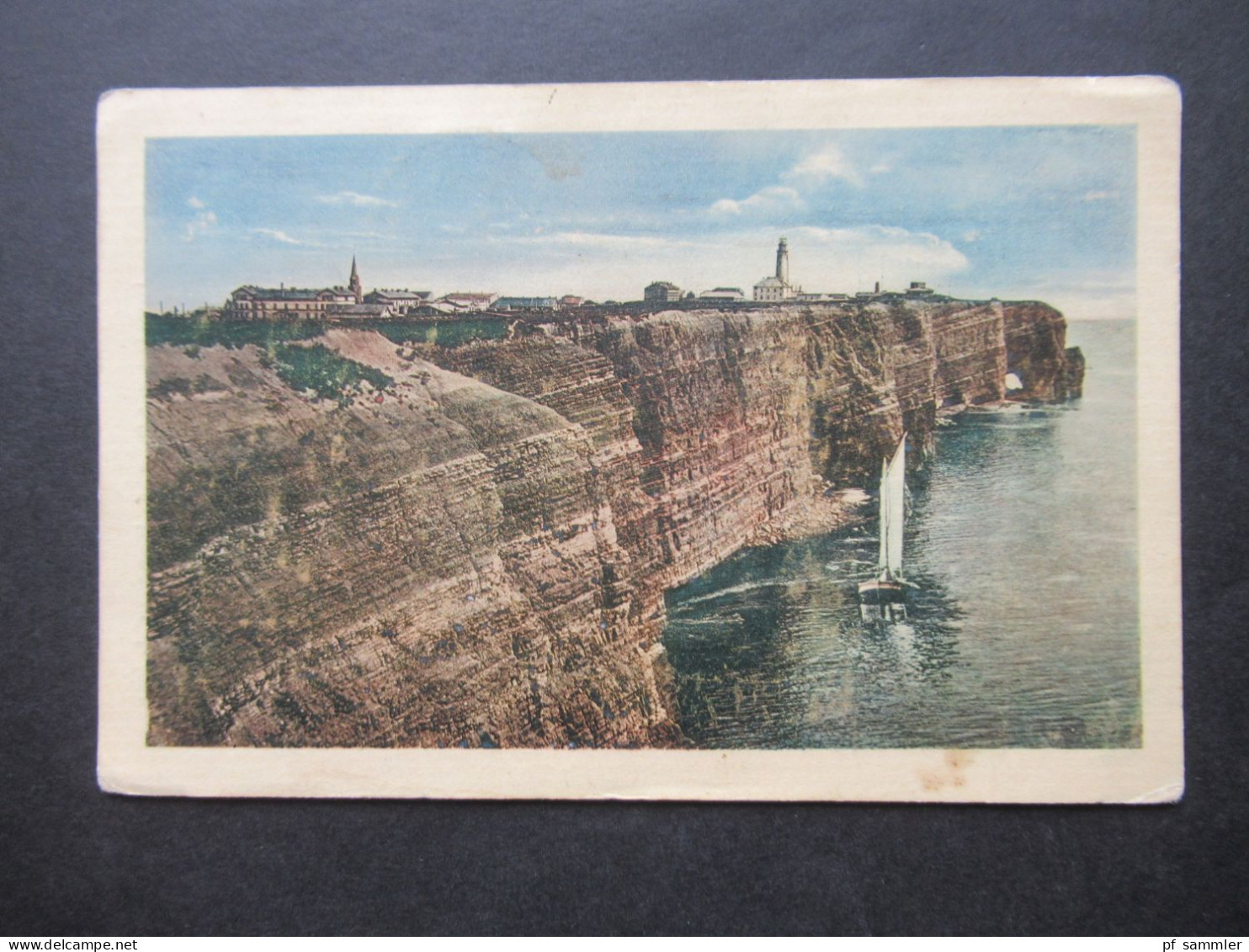 AK Um 1910 Westseite Von Helgoland Mit Leuchtturm Und Kirche Verwendet In Bayern! Marke AD Luitpold Nr.77 Oberrand!! - Helgoland