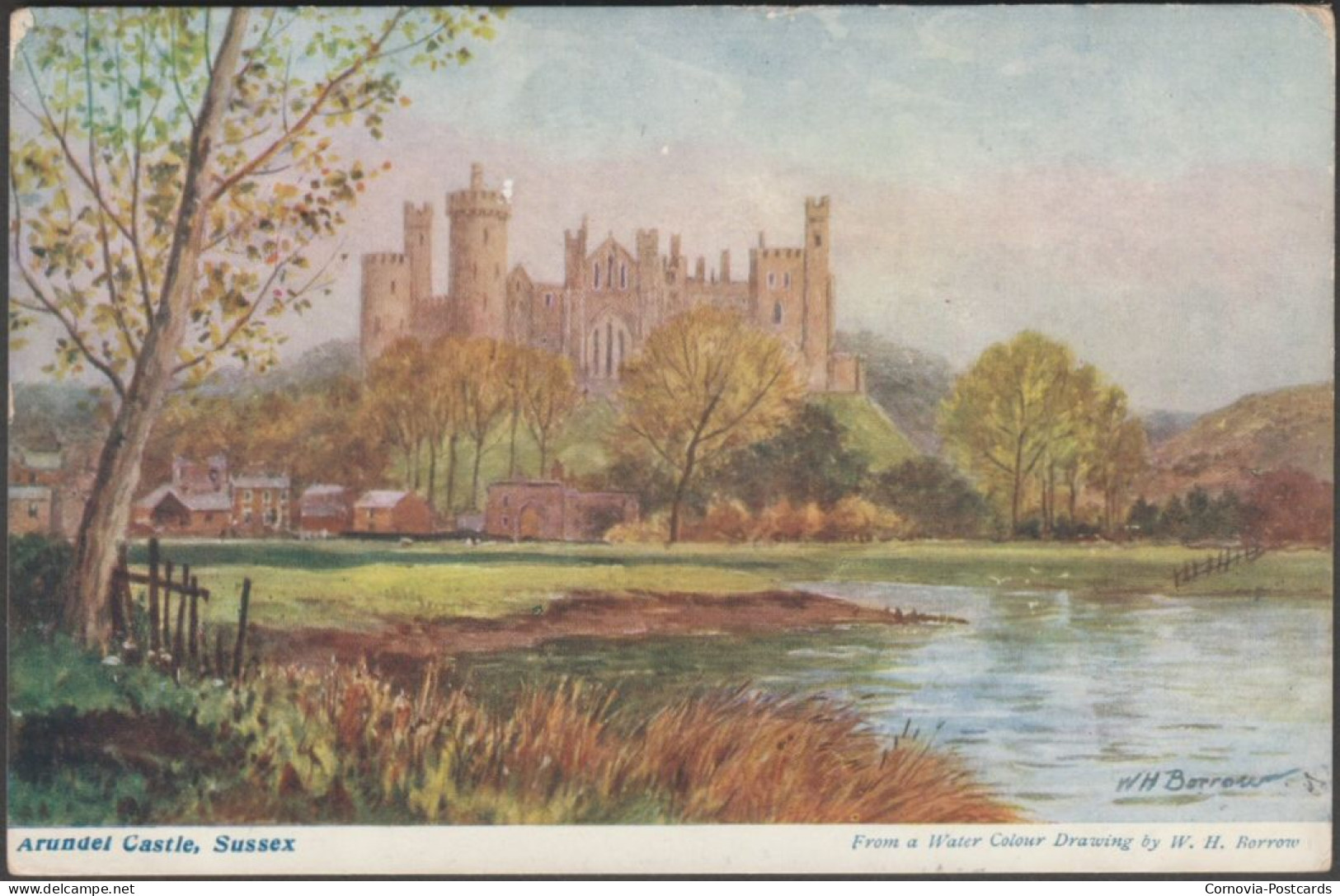 WH Borrow - Arundel Castle, Sussex, 1906 - Brown & Woodley Postcard - Arundel