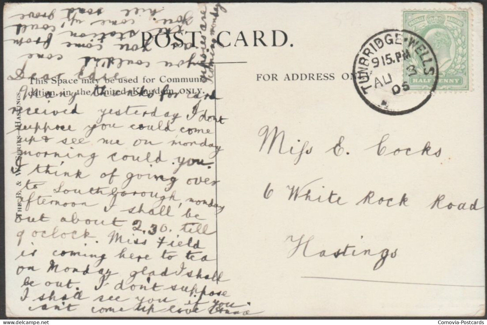WH Borrow - Arundel Castle, Sussex, 1906 - Brown & Woodley Postcard - Arundel