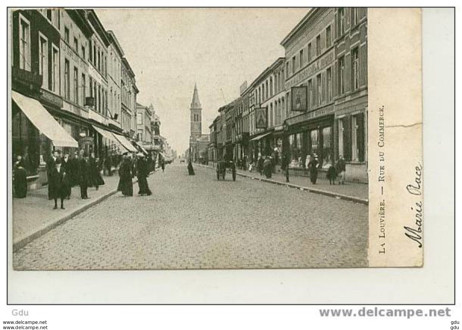 CP LA LOUVIERE -rue Du Commerce - Bien Animée - Voyagé 1906 - La Louvière