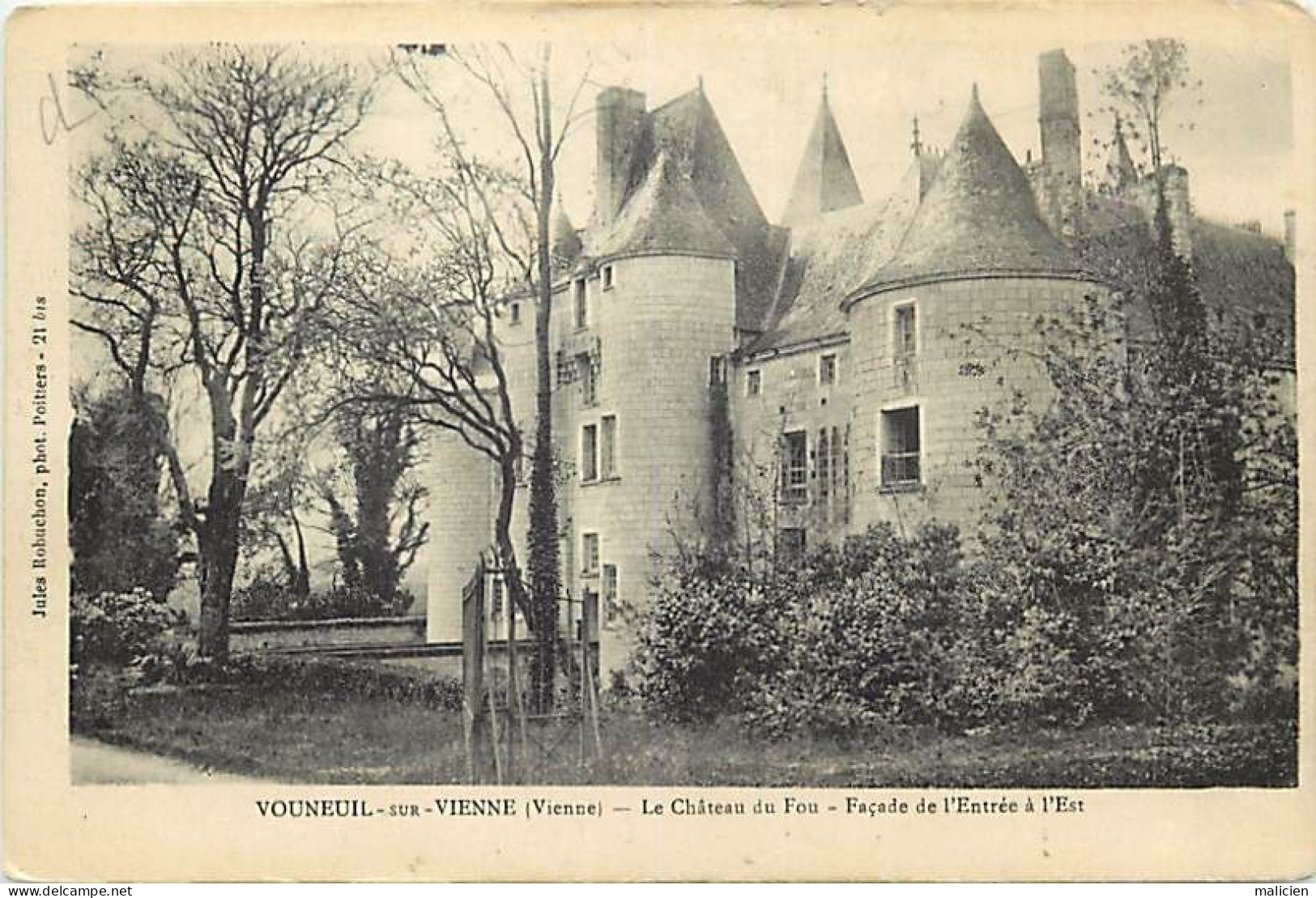 - Vienne -ref-A518- Vouneuil Sur Vienne - Château Du Fou - Façade Entrée Est - Châteaux - - Vouneuil Sur Vienne