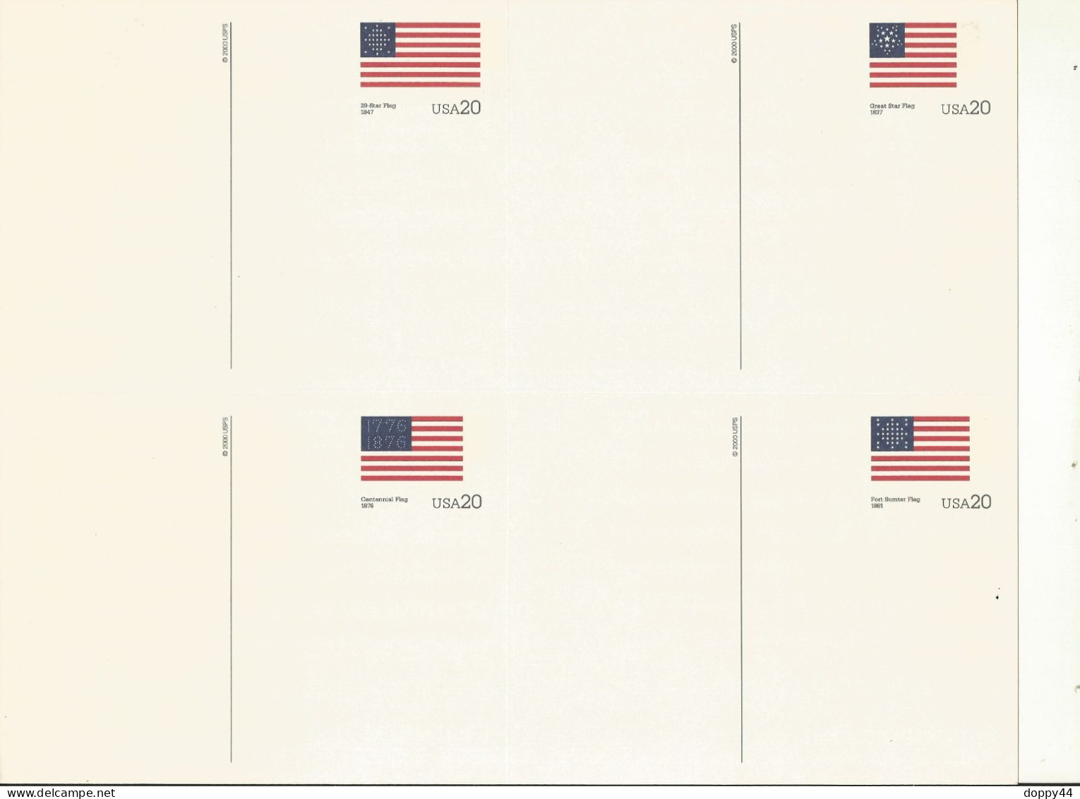 USA  4 CARTES PRE TIMBREES SERIE DRAPEAUX. - 1981-00