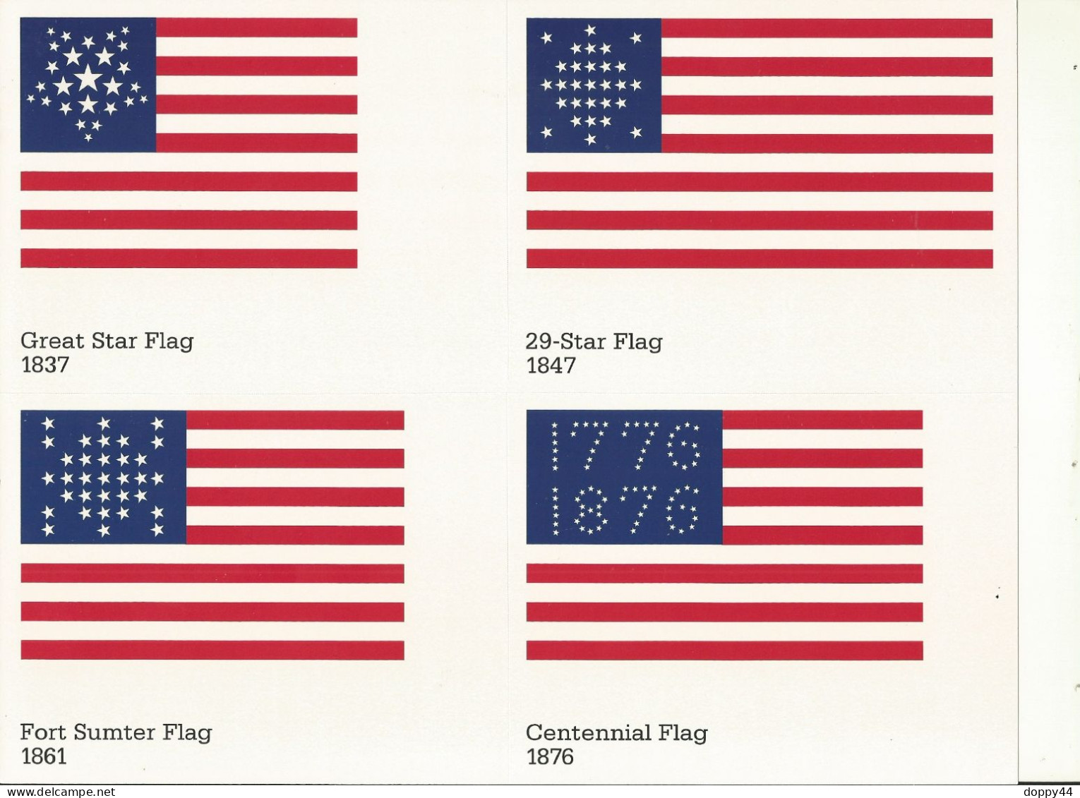 USA  4 CARTES PRE TIMBREES SERIE DRAPEAUX. - 1981-00