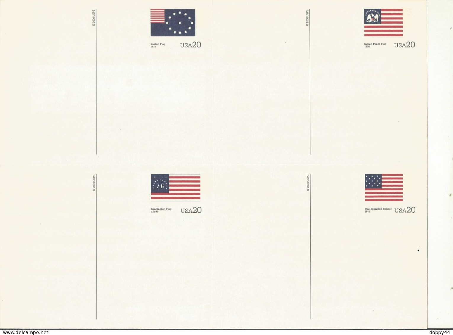 USA  4 CARTES PRE TIMBREES SERIE DRAPEAUX. - 1981-00