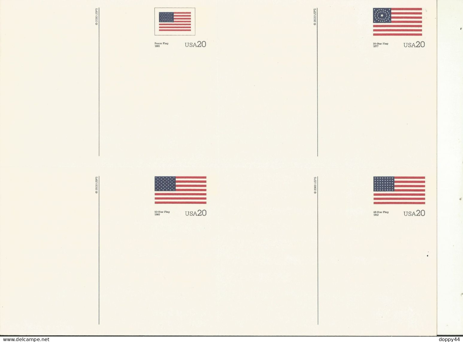 USA  4 CARTES PRE TIMBREES SERIE DRAPEAUX. - 1981-00