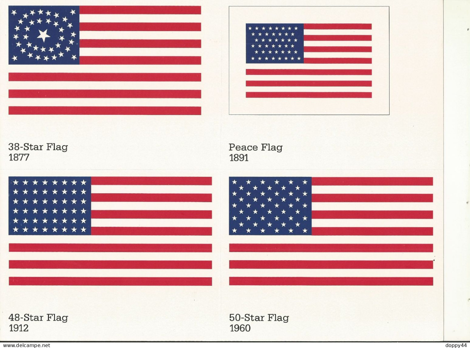 USA  4 CARTES PRE TIMBREES SERIE DRAPEAUX. - 1981-00