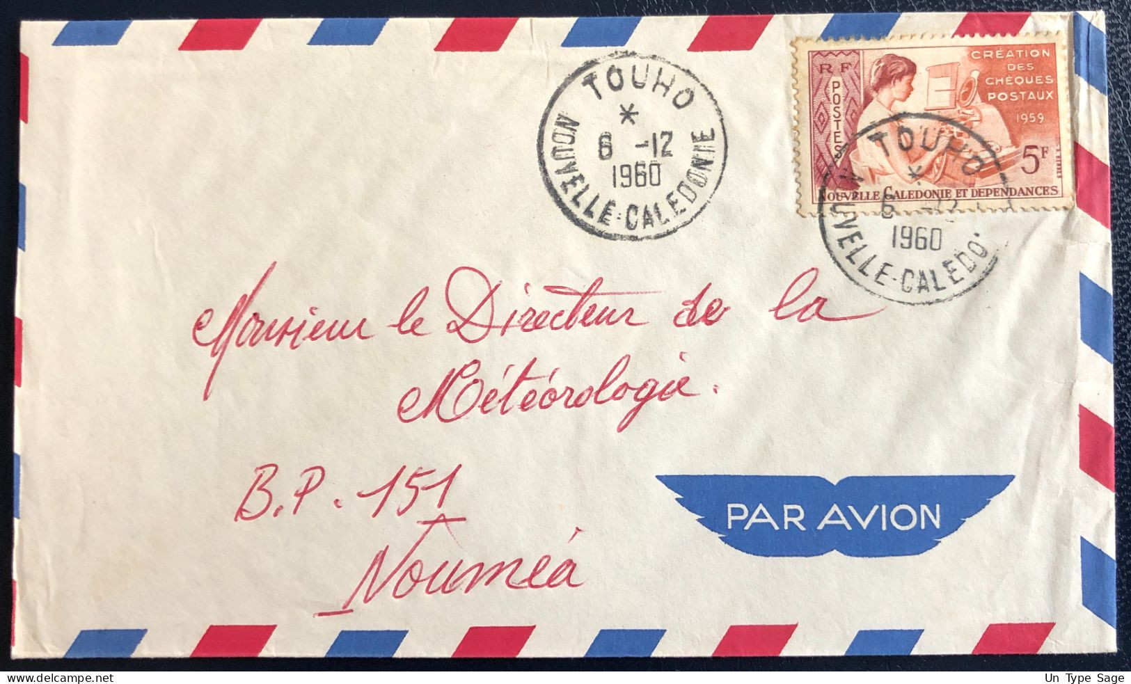 Nouvelle-Calédonie, Divers Sur Enveloppe TAD TOUHO 6.12.1960 - (B4726) - Cartas & Documentos