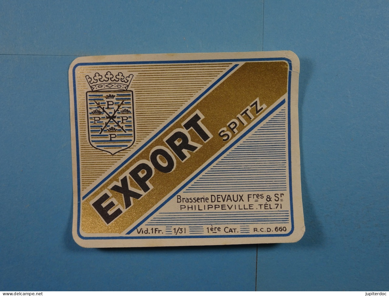 Etiquette Export Spitz Brasserie Devaux Fres Et Sr Philippeville - Bier