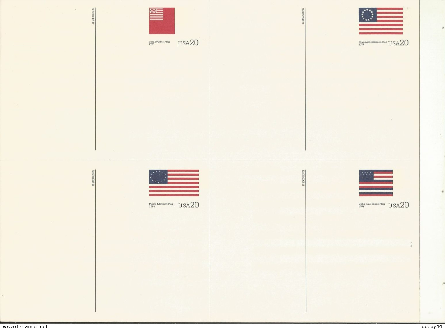 USA  4 CARTES PRE TIMBREES SERIE DRAPEAUX. - 1981-00