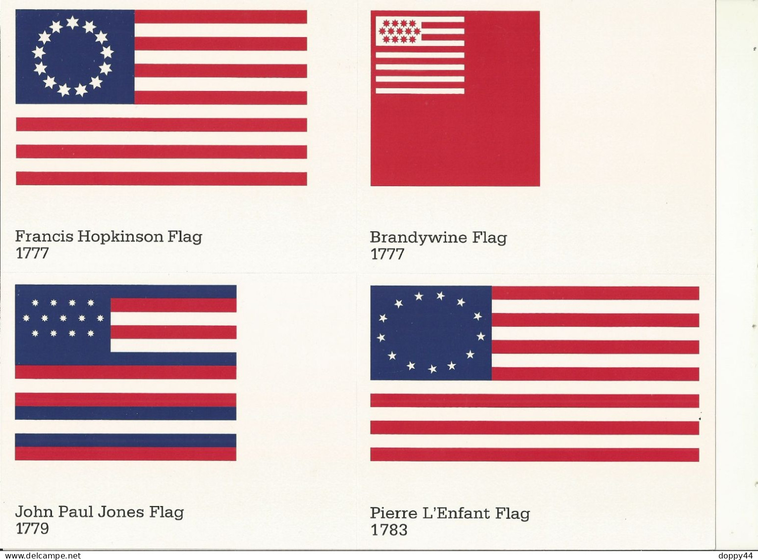 USA  4 CARTES PRE TIMBREES SERIE DRAPEAUX. - 1981-00