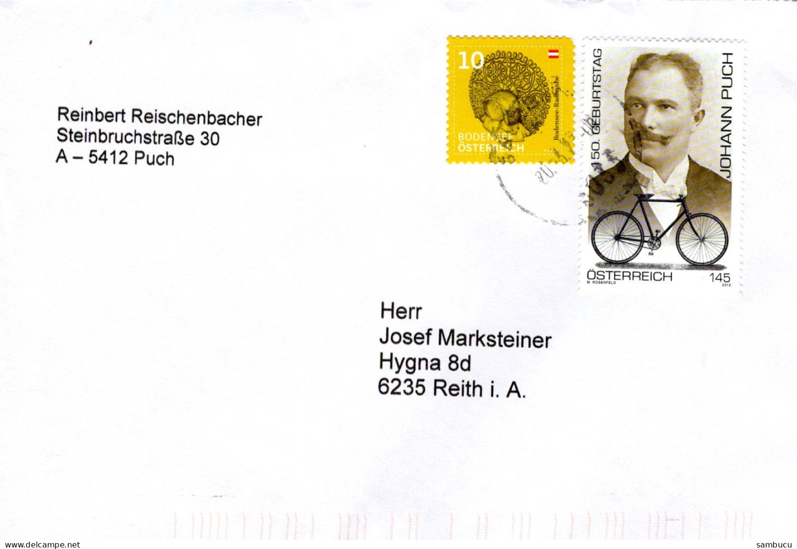 Brief Von 5412 Puch Mit 155 Cent Mischfrankatur Johann Puch 2023 - Covers & Documents