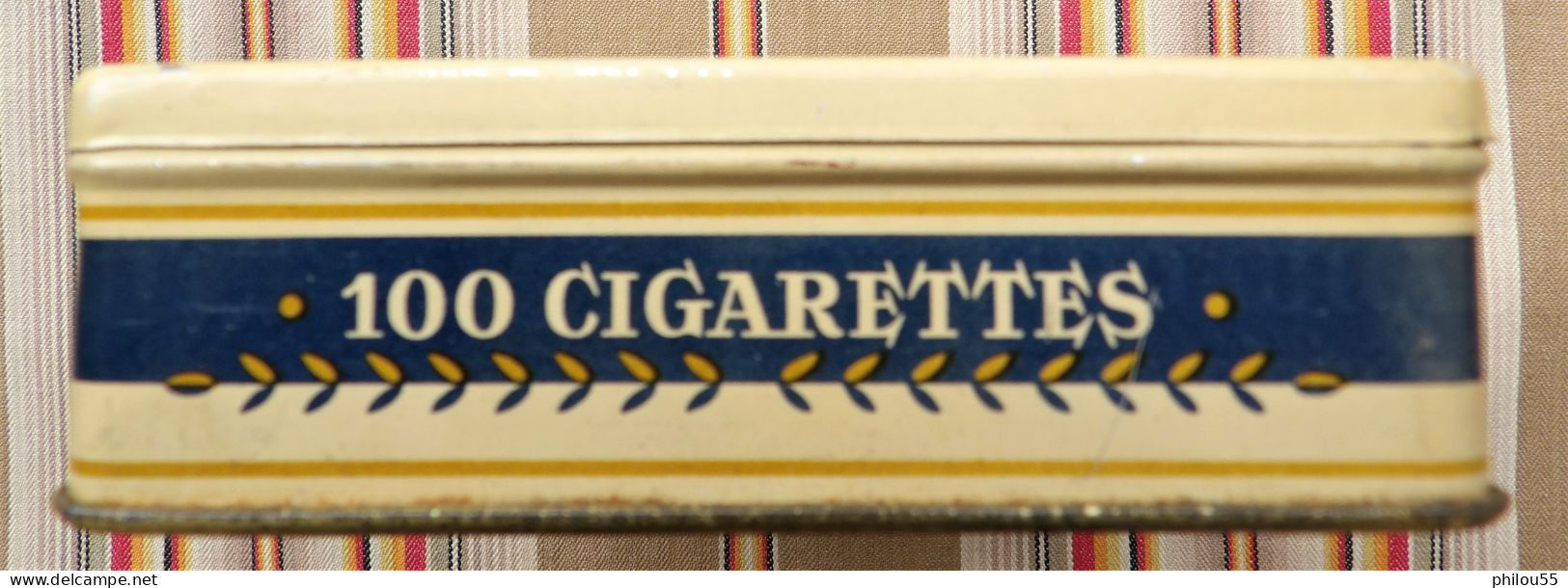 COLLECTION Boite Vide De 100 Cigarettes DAVROS Ronde Bleue Ronde Legere - Sigarettenkokers (leeg)