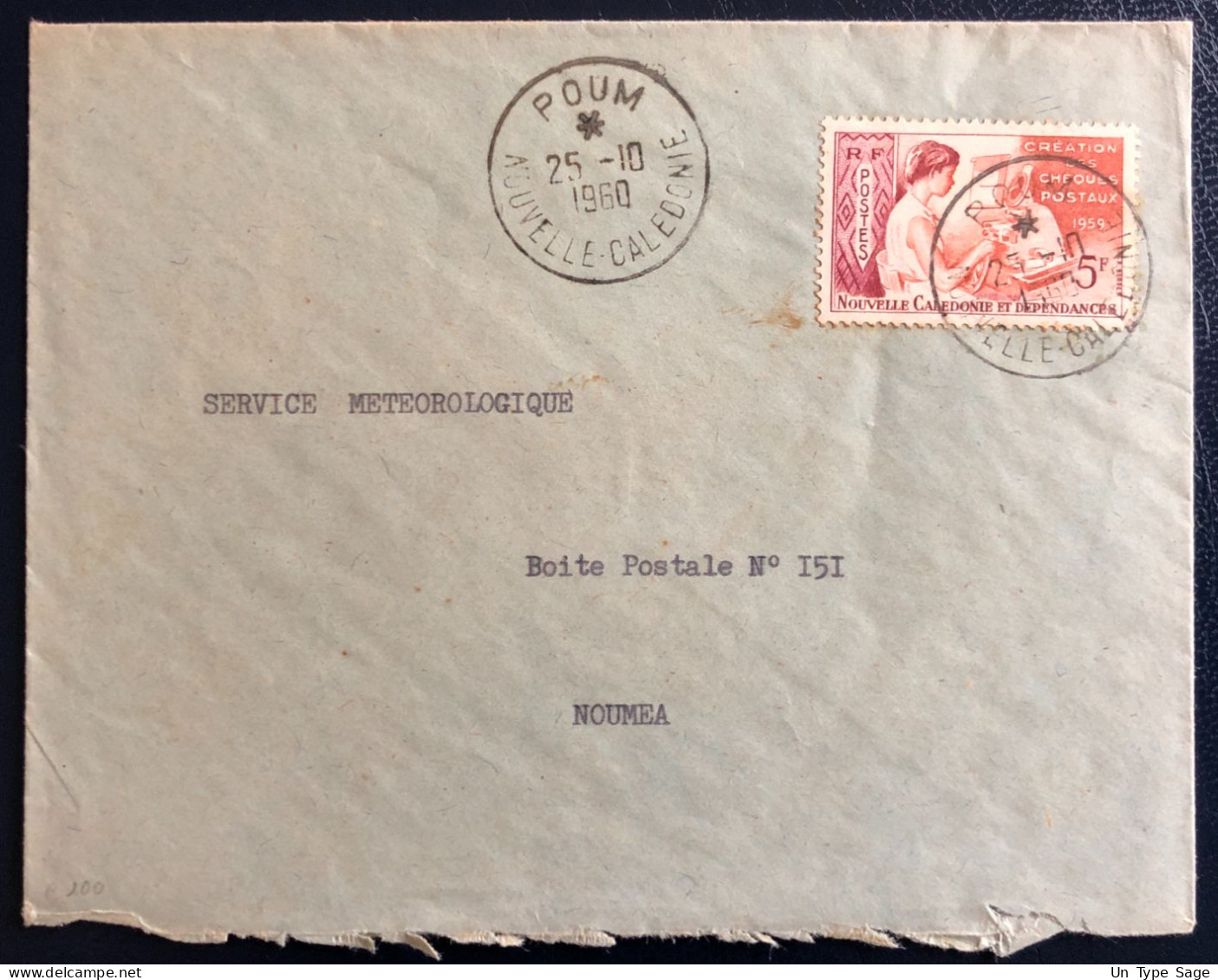Nouvelle-Calédonie, Divers Sur Enveloppe TAD POUM 25.10.1960 - (B4732) - Cartas & Documentos