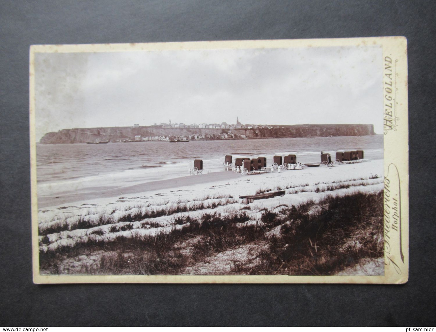 Foto / Künstler Bild Um Ca. 1910 ?! Helgoland Strand Hofphotograph G. Friederichs / Kabinettfoto / Dicker Karton - Places