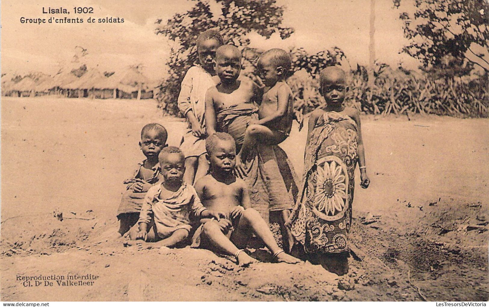 CONGO BELGE - LISALA - Groupe D'enfants De Soldats - Carte Postale Ancienne - Belgisch-Kongo