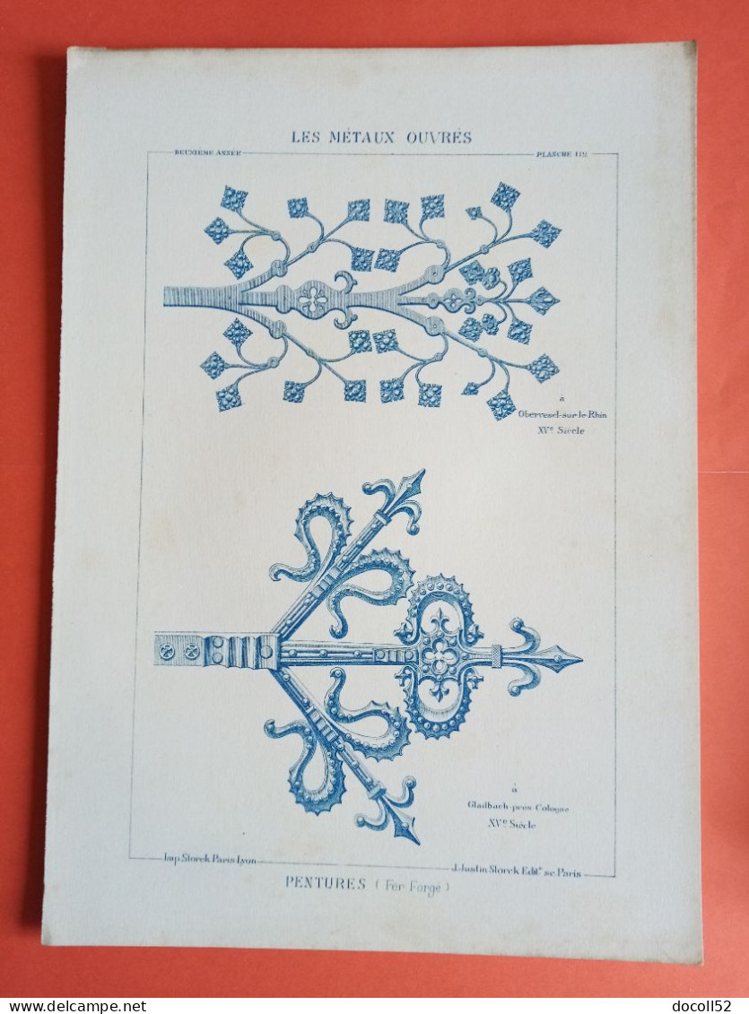 Architecture LES METAUX OUVRES 1883 LITHO FER FONTE CUIVRE ZINC " PENTURES FER A