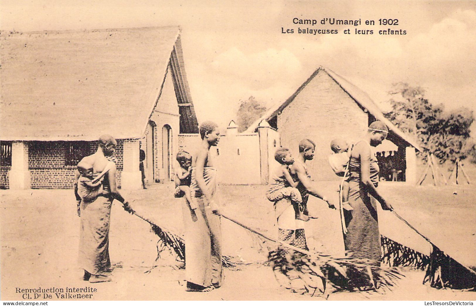 CONGO BELGE - Camp D'Umangi En 1902 - Les Balayeuses Et Leurs Enfants - Carte Postale Ancienne - Belgisch-Kongo