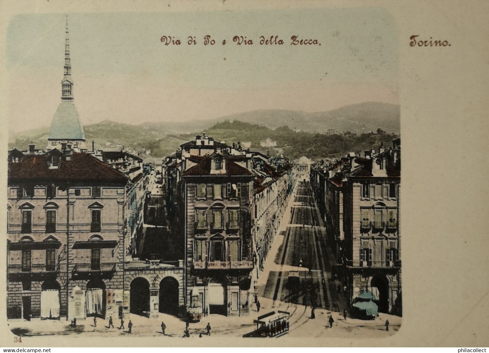 Torino // Via Di Po E Via Della Secca  (Tram) Ca 1900 - Transport