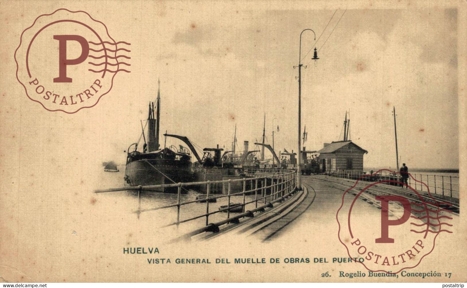 HUELVA. VISTA GENERAL DEL MUELLE DE OBRAS DEL PUERTO. ROGELIO BUENDIA - Huelva