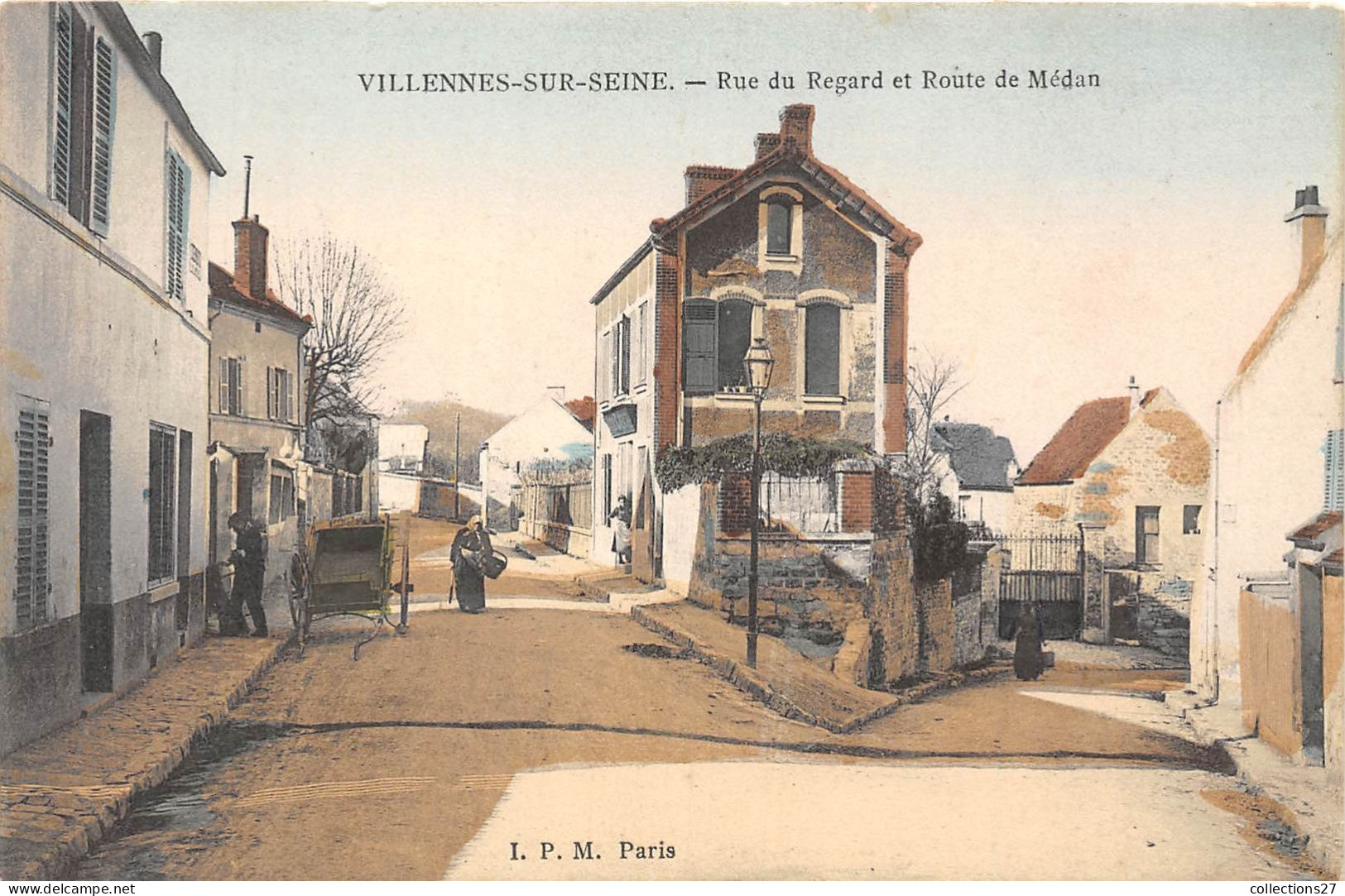 78-VILLENNES-SUR-SEINE- RUE DU REGARD ET ROUTE DE MEDAN - Villennes-sur-Seine