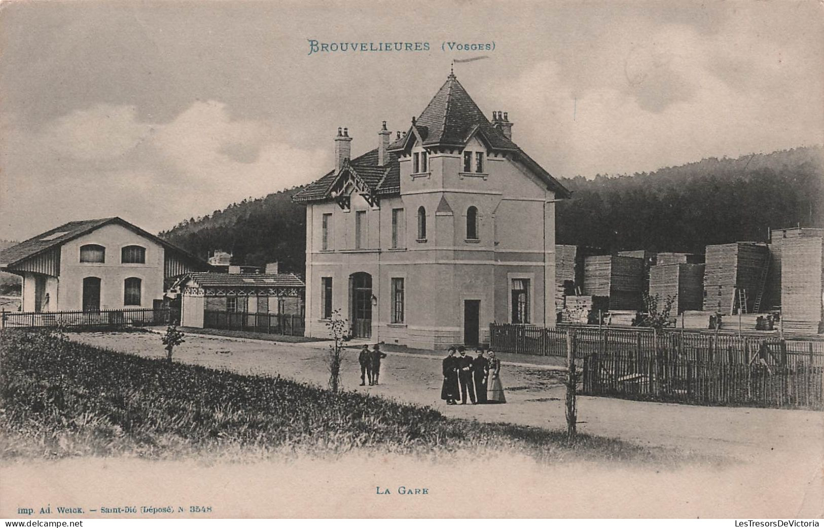 FRANCE - Brouvelieures - La Gare - Animé -  -  Carte Postale Ancienne - Brouvelieures