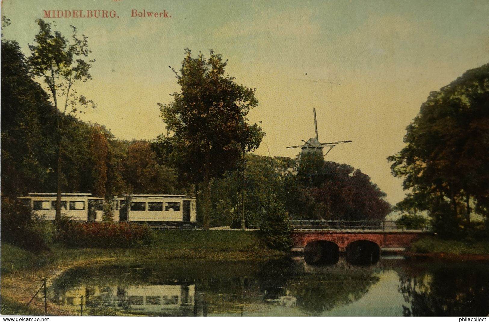 Middelburg  (Zld.) Bolwerk (Molen En Tram) 1916 - Middelburg