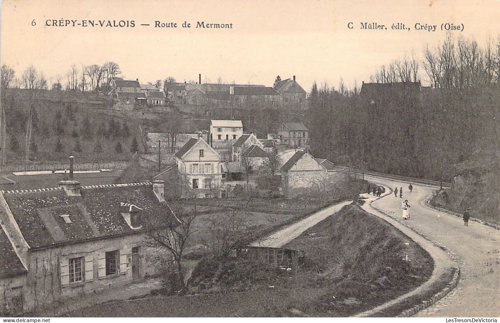 FRANCE - 60 - CREPY EN VALOIS - Route De Mermont - Carte Postale Ancienne - Crepy En Valois