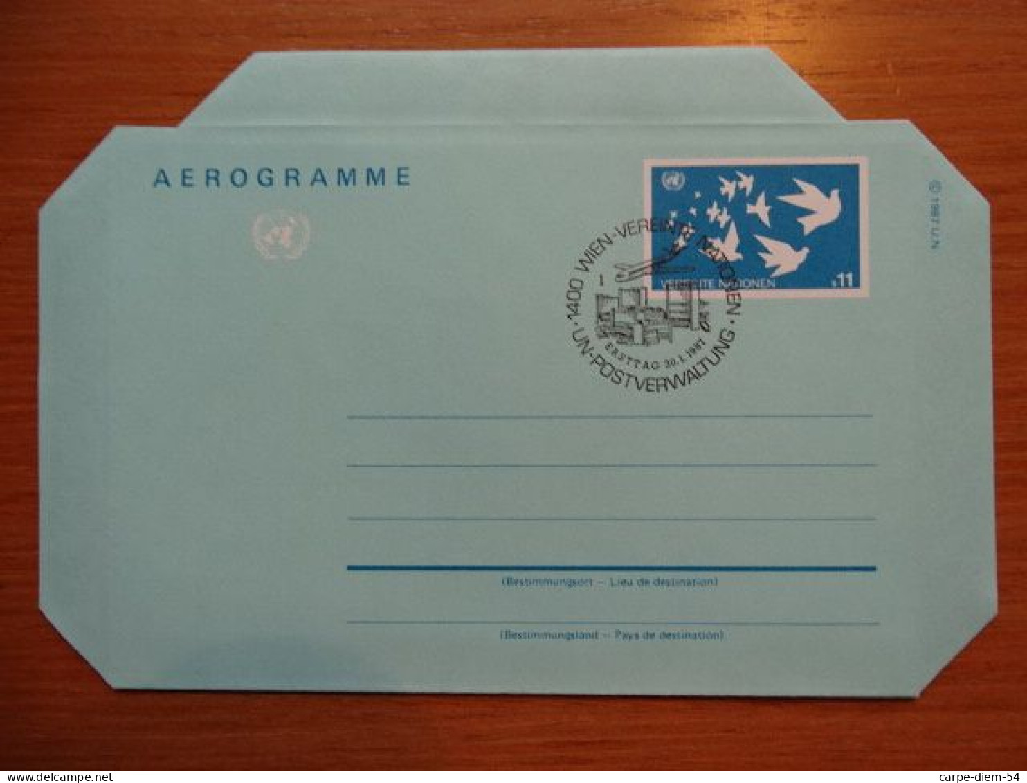 United Nations - Vereinte Nationen - 2 Aerogrammes Dont 1 Neuf & 1 Avec Cachet Premier Jour - 1987 - Covers & Documents