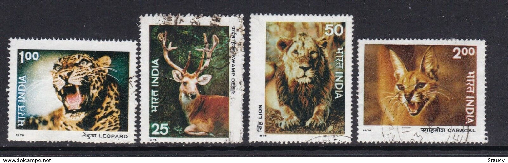 India 1976 ~ Wildlife Preservation - Fauna / Wild Animals Complete Set Of 4 Stamps USED (Cancellation Would Differ) - Sonstige & Ohne Zuordnung